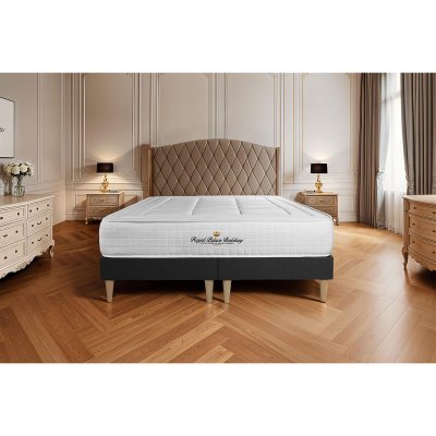 ROYAL PALACE BEDDING Ensemble 160x200 m&eacute;moire de forme sommier noir