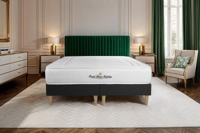 ROYAL PALACE BEDDING Ensemble 160x200 Ressorts et m&eacute;moire de forme sommier Noir
