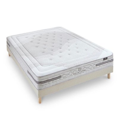 NUIT DE COTON DORMEZ EN PLEINE NATURE Ensemble 180x200 Matelas Ressorts + Sommier Bois