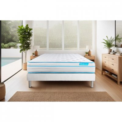 BODYCARE Ensemble 180x200 M&eacute;moire de forme et micro ressorts ensach&eacute;s - sommier
