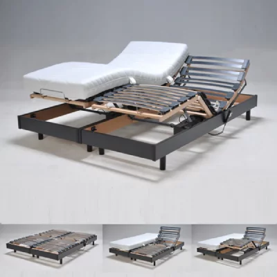 LE QUAI DES AFFAIRES Ensemble 2 sommiers relaxation &eacute;lectrique FLEXPUR 80x200 / Noir