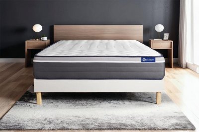 ACTISOM Ensemble 200x200 cm sommier kit blanc