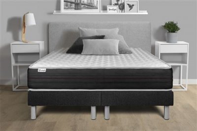 VITALIT Ensemble 2x90x200 Matelas M&eacute;moire de forme Sommier Noir
