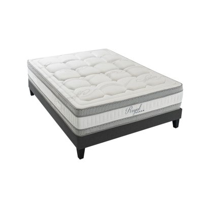 OLYMPE LITERIE Ensemble 5* 180x200 Matelas + Sommier Bois Mi-ferme