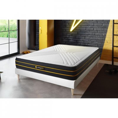 SLEEPFIT Ensemble 90x190 matelas ULTRA + sommier kit blanc