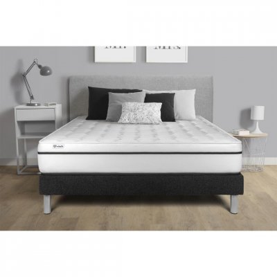 VITALIT Ensemble 90x200 Matelas M&eacute;moire de forme Sommier kit Noir