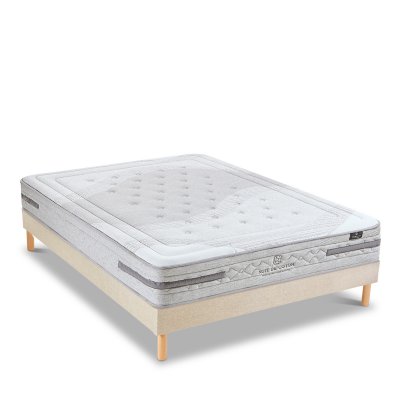  Ensemble 90x200 Matelas Ressorts + Sommier Bois