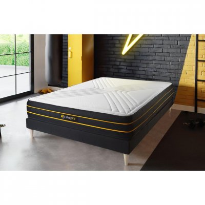 SLEEPFIT Ensemble 90x200 matelas ULTRA + sommier kit noir
