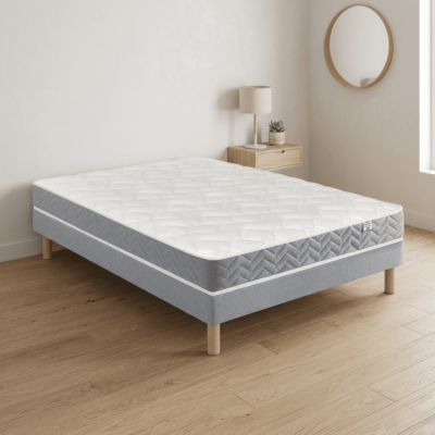DOUCES NUITS Ensemble aline 598 ressorts ensach&eacute;s + sommier base ferme 120x190