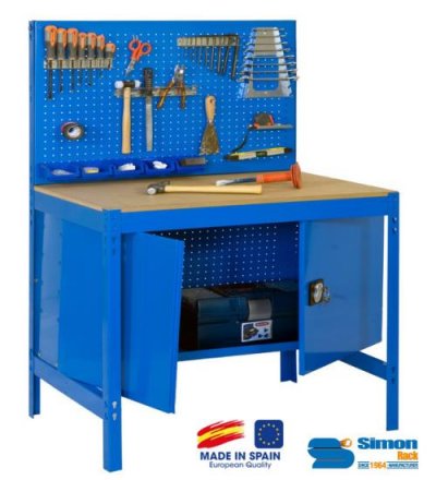 SIMONRACK Ensemble avec table de travail bleu BT2 Locker 