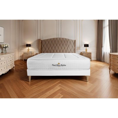 ROYAL PALACE BEDDING Ensemble Balmoral M&eacute;moire de forme Sommier Blanc 