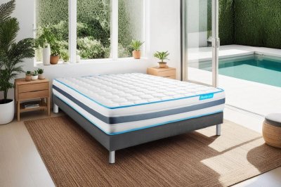 BODYCARE Ensemble BODYZONE 140x190 Ressorts ensach&eacute;s 3 zones Ultra &eacute;paisseur
