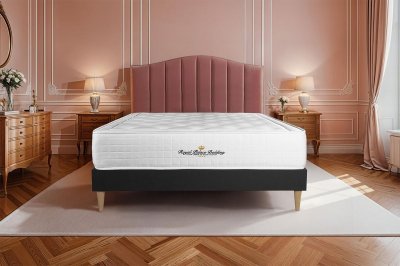 ROYAL PALACE BEDDING Ensemble Buckingham M&eacute;moire de forme Sommier en kit Noir