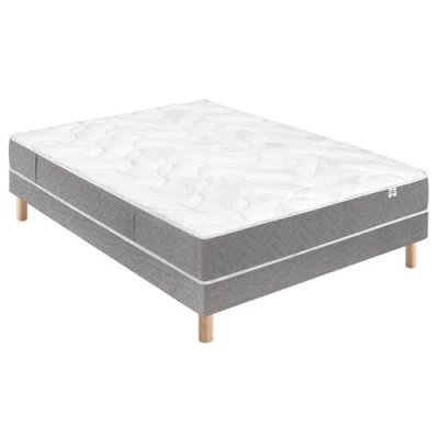 DOUCES NUITS Ensemble Cicareve - 667 ressorts ensach&eacute;s + Sommier Base Morpho 180x200 avec 2 sommiers