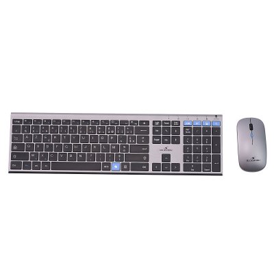 BLUESTORK Ensemble Clavier souris sans fil -  - AZERTY - M&eacute;tal - Silencieux - Touches ciseaux