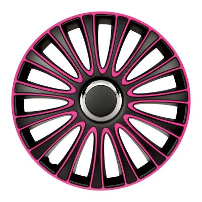 AUTOSTYLE Ensemble d':onglets &agrave; roue 4 pi&egrave;ces LeMans 17 pouces noir / rose