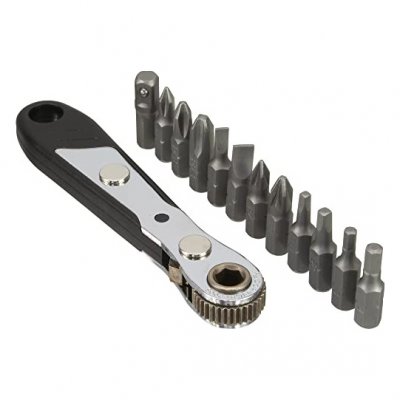 INLINE Ensemble d'outils de poche avec mini cl&eacute; &agrave; cliquet + jeu d'embouts 12pcs.