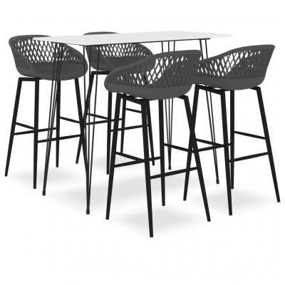 Ensemble de bar 5 pcs Blanc et gris Vidaxl Blanc et gris