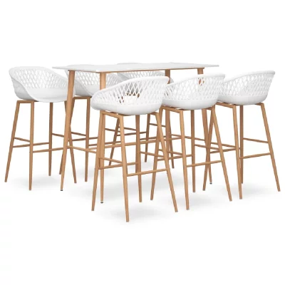 Ensemble de bar 7 pcs Blanc vidaXL30545 - Blanc