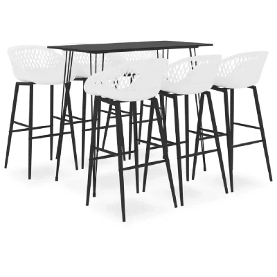 Ensemble de bar 7 pcs Noir et blanc Vidaxl Noir et blanc