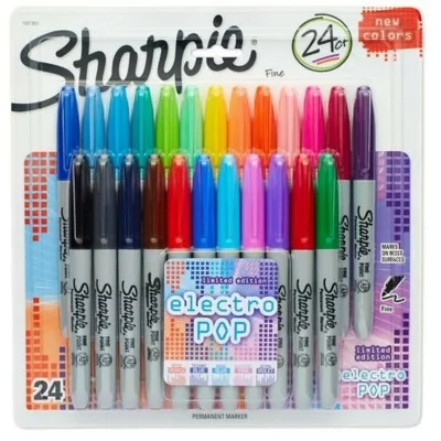 SHARPIE Ensemble de marqueurs  electro pop multicouleur 24 pi&egrave;ces permanent 1 unit&eacute;s