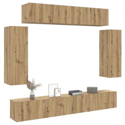VIDAXL Ensemble De Meuble Tv Mural 6 Pcs Ch&ecirc;ne Artisanal 
