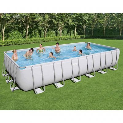 BESTWAY Ensemble de piscine Power Steel Rectangulaire 732x366x132 cm - 