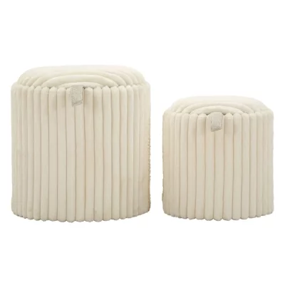 MAURO FERRETTI Ensemble De Poufs G&ouml;teborg, 2 Pi&egrave;ces, &Oslash; 40x42 - 31x32