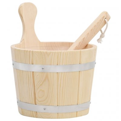 VIDAXL Ensemble de seau et louche pour sauna Bois massif de pin 