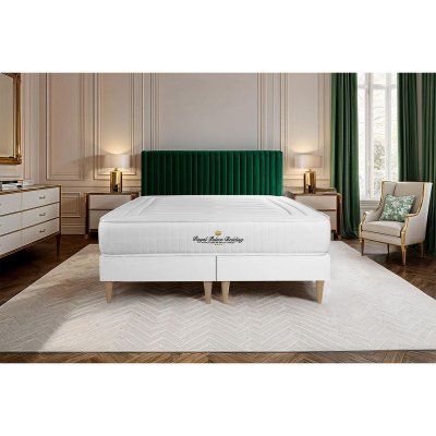 ROYAL PALACE BEDDING Ensemble Double Sommier + Matelas Lancaster Ressorts Ensach&eacute;s Et M&eacute;moire De Forme 160x200