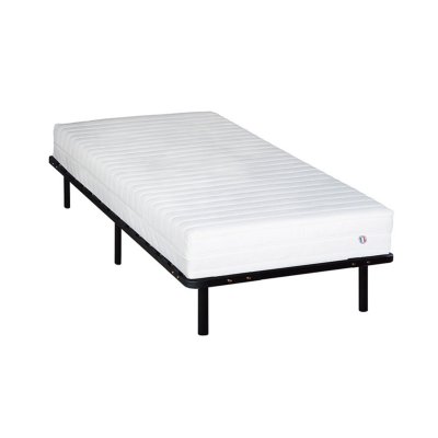 OLYMPE Ensemble egio 90x200 cm matelas latex like + sommier m&eacute;tal ferme