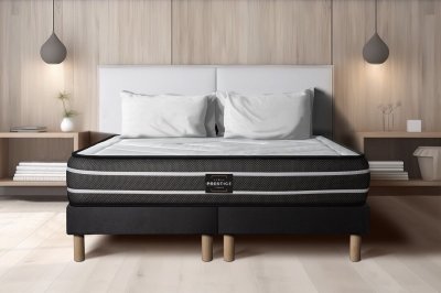PRESTIGE LITERIE Ensemble Exclusive 200 x 200 cm double sommier noir
