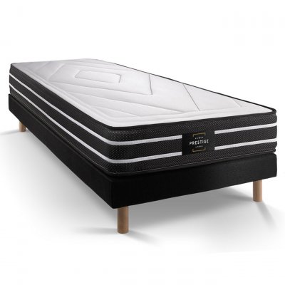 PRESTIGE LITERIE Ensemble Exclusive 90 x 200 cm sommier noir