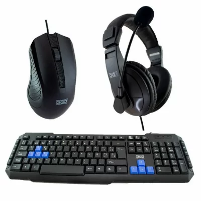 3GO Ensemble Gaming  COMBODRILEH2 Espagnol Qwerty Noir Multicouleur