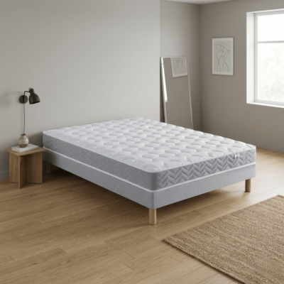 DOUCES NUITS Ensemble hydros mousse hr 35 kg/m3 + sommier base ferme 120x190