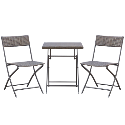 OUTSUNNY Ensemble jardin pliable 2 places noir