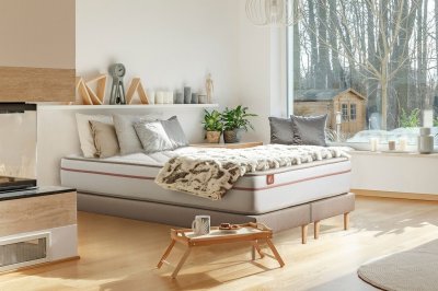 MARMOTTES & CO Ensemble LE PAISIBLE Memoire de forme BioVisco double sommiers Beige