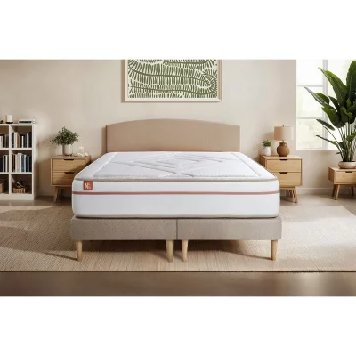 MARMOTTES & CO Ensemble Le Paisible M&eacute;moire de forme Double sommiers Beige