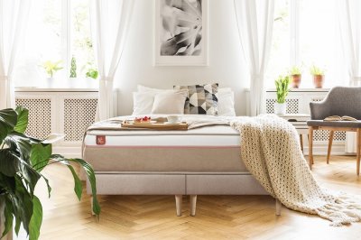 MARMOTTES & CO Ensemble LE SOYEUX Ressorts ensaches Memoire de forme BioVisco double sommiers Beige