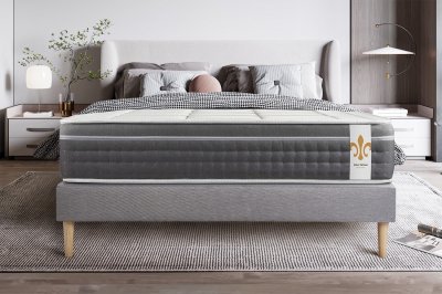 LITIER DELUXE Ensemble Le Trente 160 X 200 Cm Sommier Gris