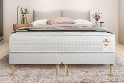 LITIER DELUXE Ensemble Le Vingt-huit 180 X 200 Cm Double Sommiers Blanc