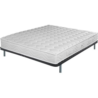 EBAC Ensemble literie Montana 140x190 - Mousse - Hauteur 18 cm - Soutien 3 zones confort
