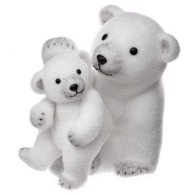 ATMOSPHERA CREATEUR D INTERIEUR Ensemble maman et b&eacute;b&eacute; ours polaire - Blanc - 28 cm
