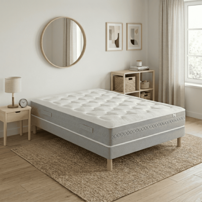 DOUCES NUITS Ensemble mary mousse hr 55kg/m3 + sommier base morpho 120x190