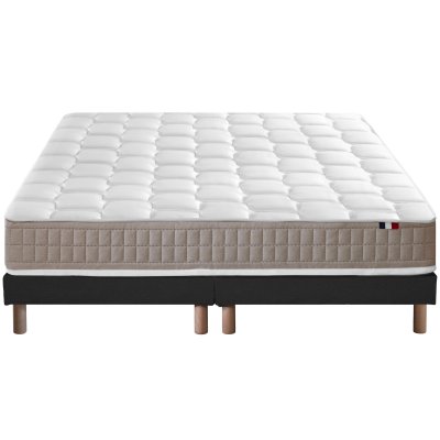 Ensemble matelas 100% latex5 zones sommier noir 160x200