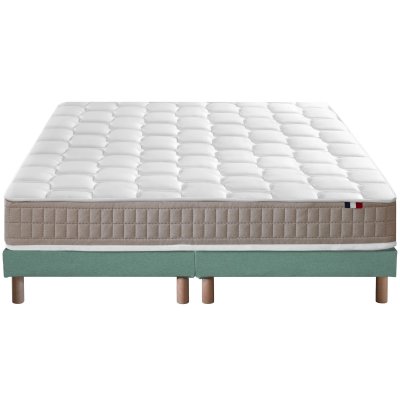 Ensemble matelas 100% latex5 zones sommier vert 160x200