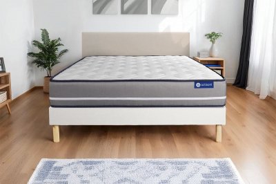 ACTISOM Ensemble matelas a memoire ACTIMEMO PUR 3zones de confort sommier KIT blanc