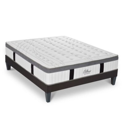 MAISON AUBERTIN Ensemble matelas &agrave; M&eacute;moire de forme et sommier 140x190