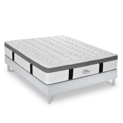  Ensemble matelas &agrave; M&eacute;moire de forme et sommier blanc 140x190