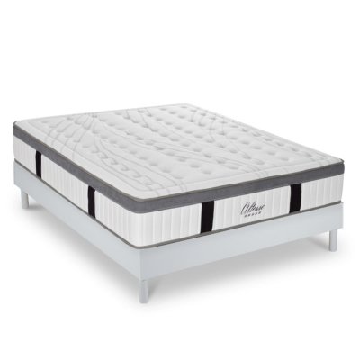 MAISON AUBERTIN Ensemble matelas &agrave; M&eacute;moire de forme et sommier blanc 160x200